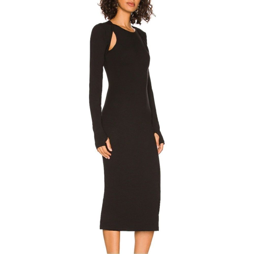 Lovers and Friends Alodie Bodycon Shoulder Cut Out Midi Dress NWT Flawed